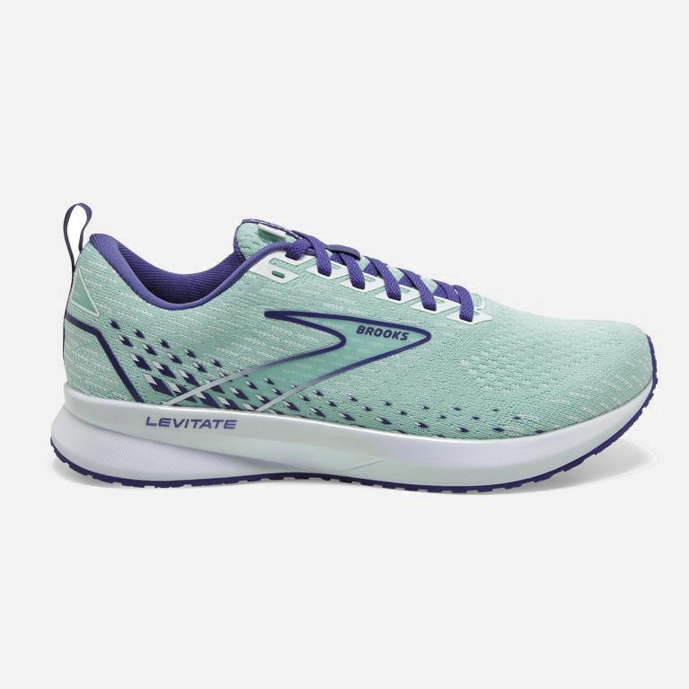 Brooks Levitate 5 Hardloopschoenen voor Dames Turquoise /Donkerblauw Blauw/Wit (PEZQN-1359)